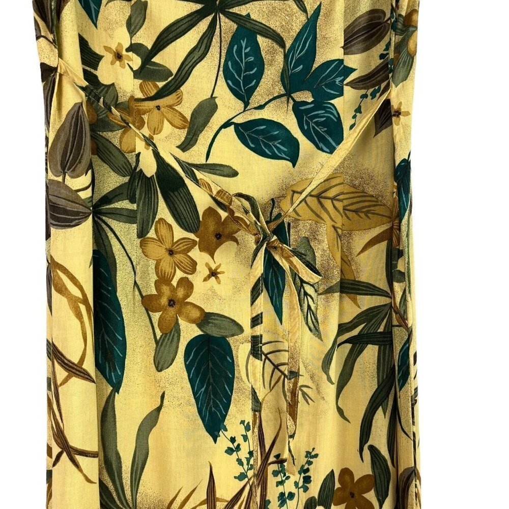 Requirements Womens Floral Maxi Dress Tie Back Rayon Medium - Picture 5 of 8